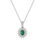 0,92 Karat Pırlantalı Zümrüt Kolye, F Renk SI - Venta Jewelry