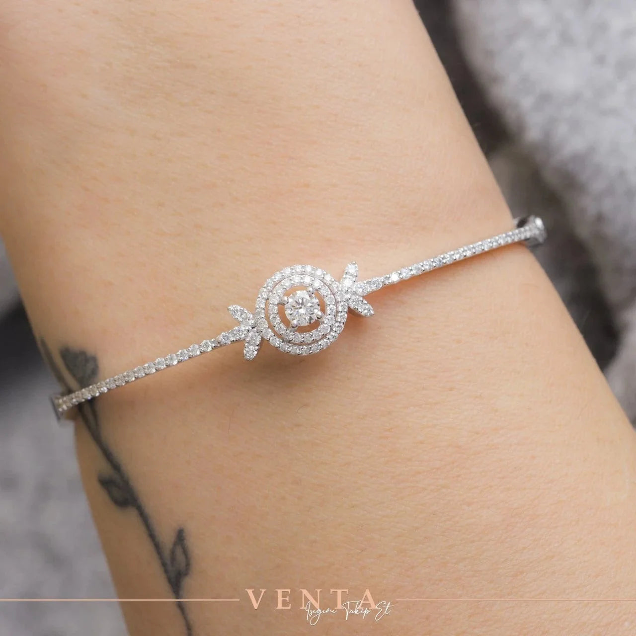 0,92 Karat Tasarım Pırlanta Bileklik - Venta Jewelry