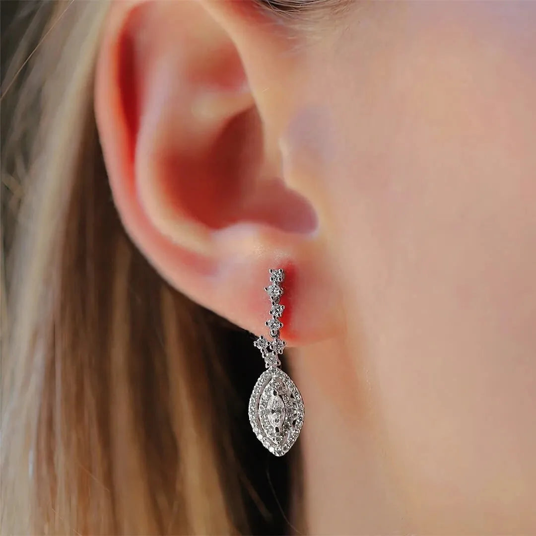 0,94 Karat Pırlanta Küpe, F Renk SI - Venta Jewelry