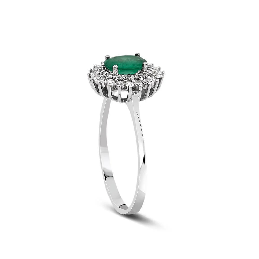 0,98 Karat Pırlantalı Zümrüt Yüzük "Yeşim" - Venta Jewelry