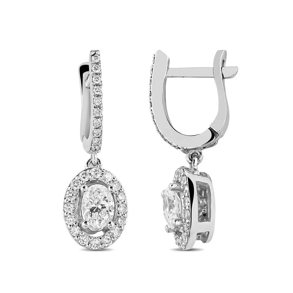 0,98 Karat Paveli Tektaş Pırlanta Küpe "Bengi" - Venta Jewelry
