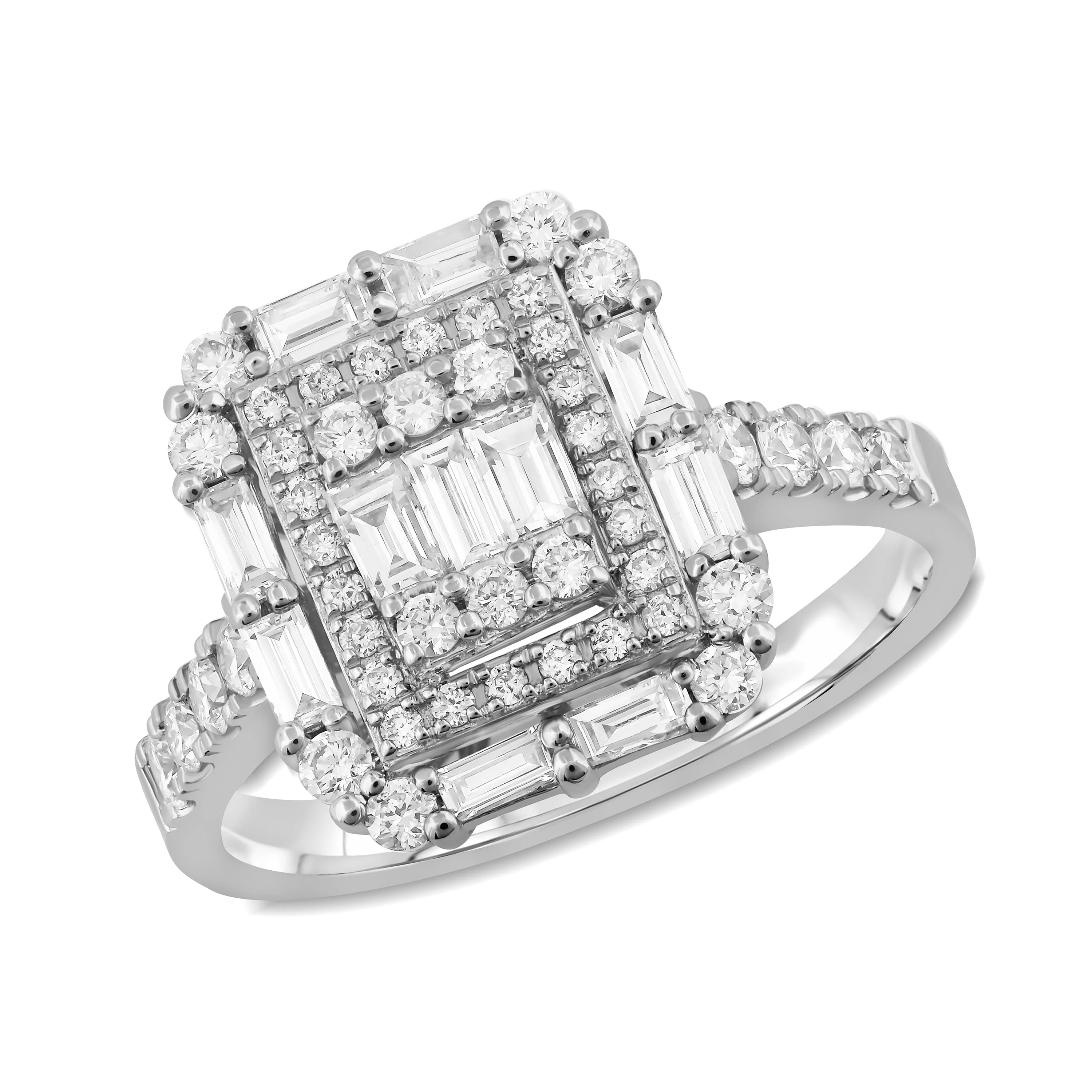 0,99 Karat Tasarım Baget Pırlanta Yüzük - Venta Jewelry