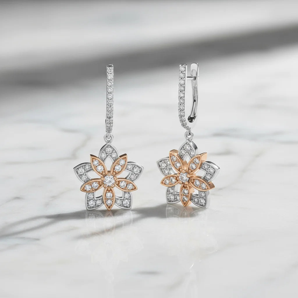 0,99 Karat Tasarım Pırlanta Küpe - Venta Jewelry