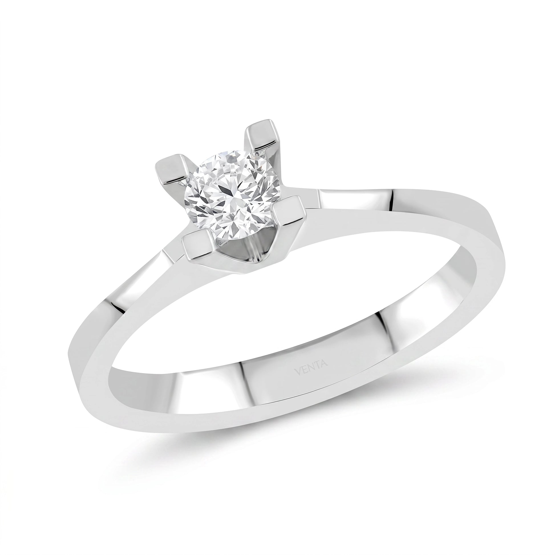0,30 Karat F Renk VS2Tektaş Pırlanta Yüzük | HRD Sertifikalı | LİYA - Venta Jewelry