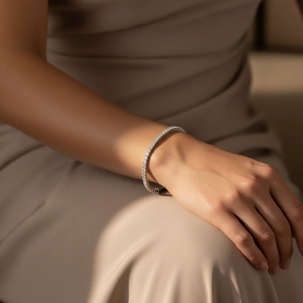 1,00 Karat Su Yolu Pırlanta Bileklik "Serenity", F Renk SI - Venta Jewelry
