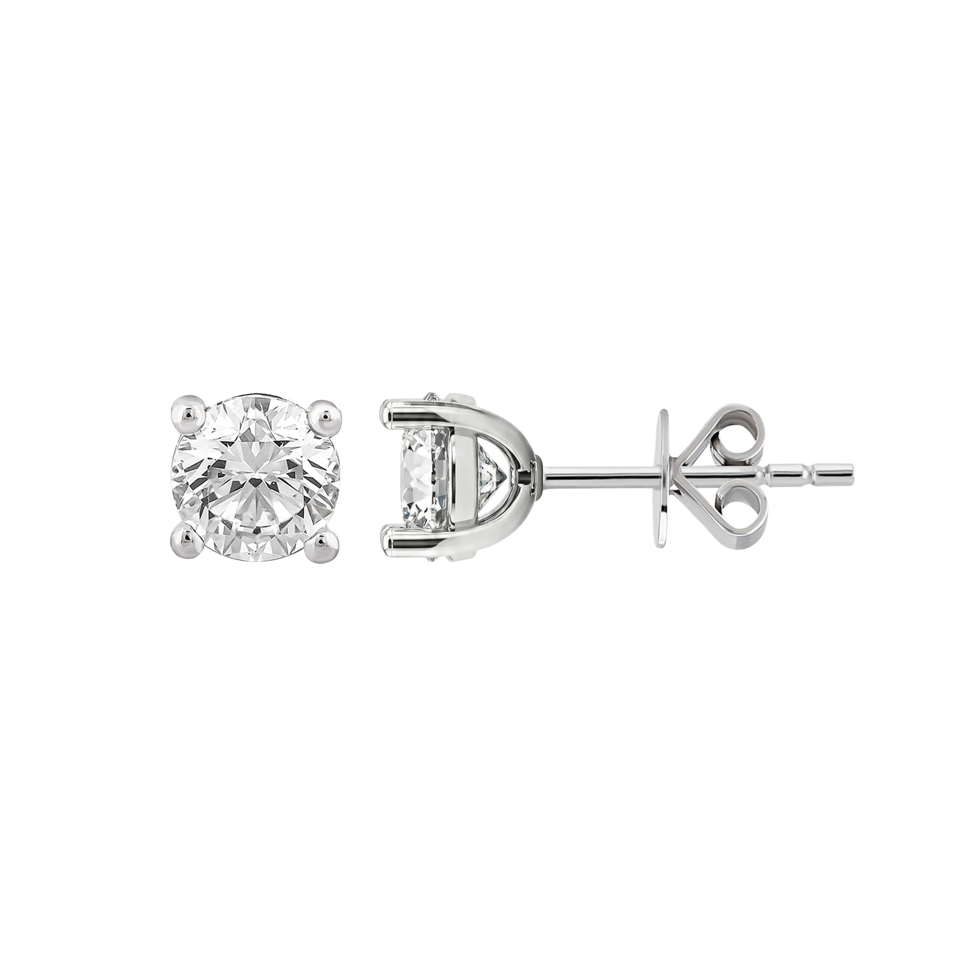 1,00 Karat Tektaş Pırlanta Küpe, F Renk SI - Venta Jewelry
