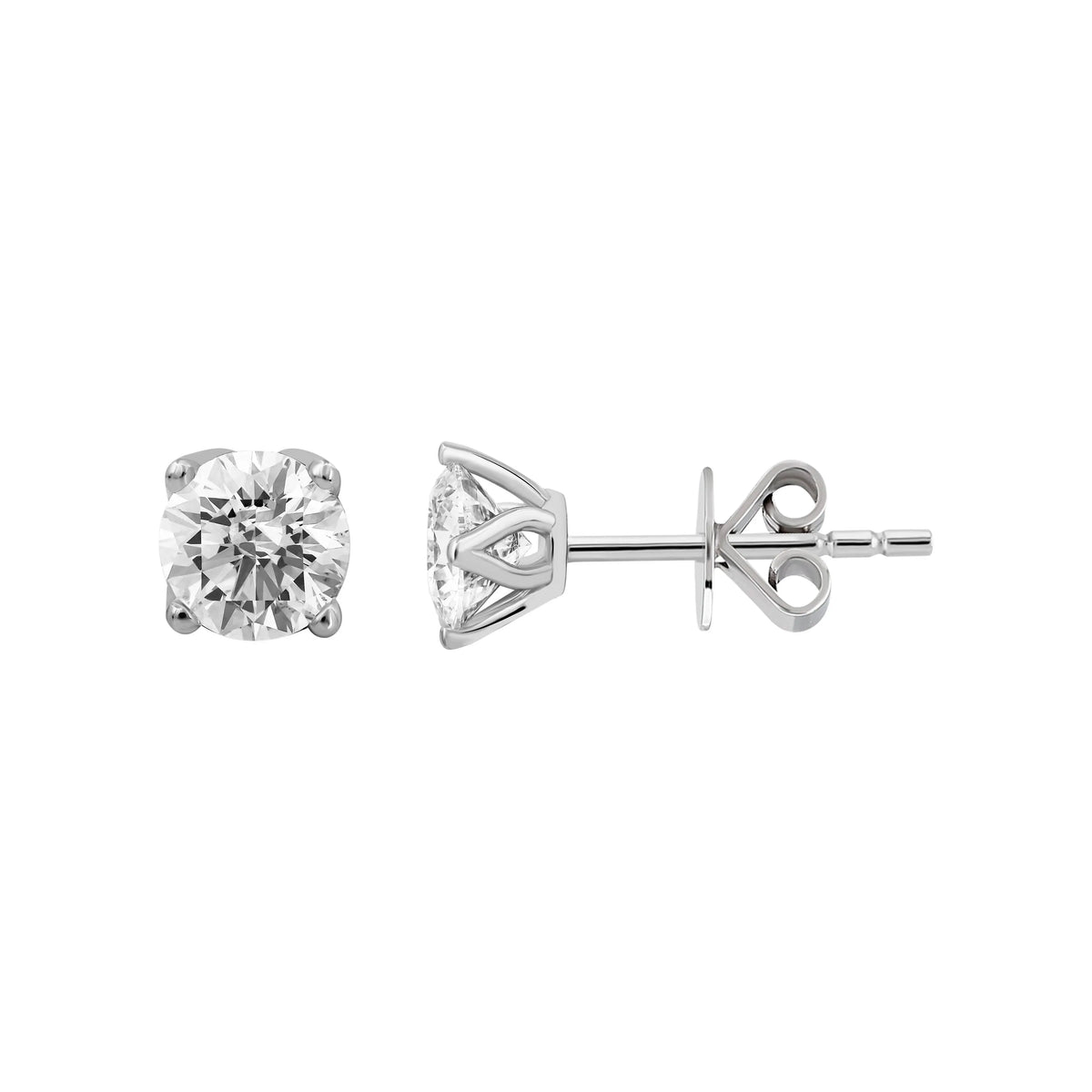1,00 Karat Tektaş Pırlanta Küpe, F Renk SI - Venta Jewelry
