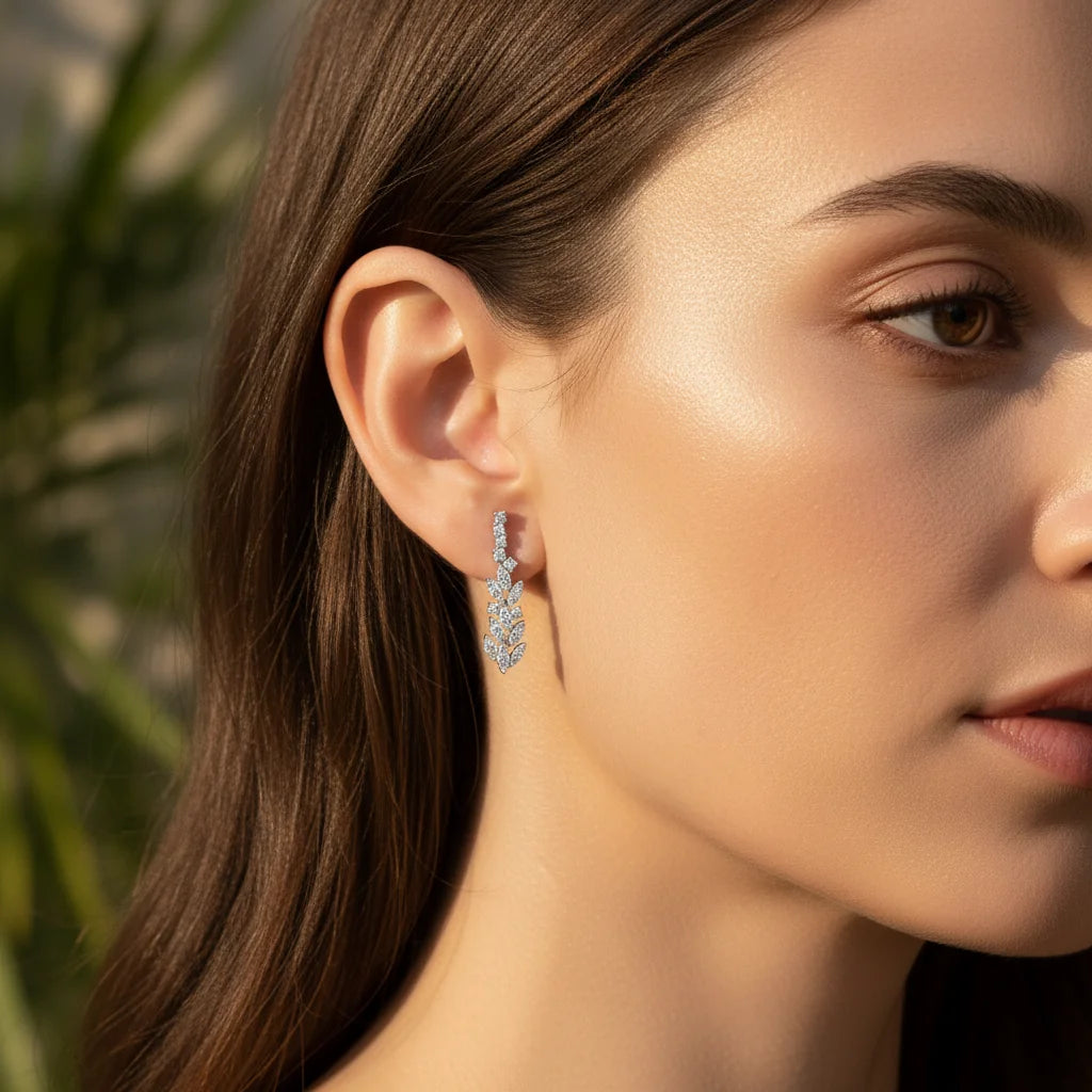 1,02 Karat Tasarım Pırlanta Küpe - Venta Jewelry