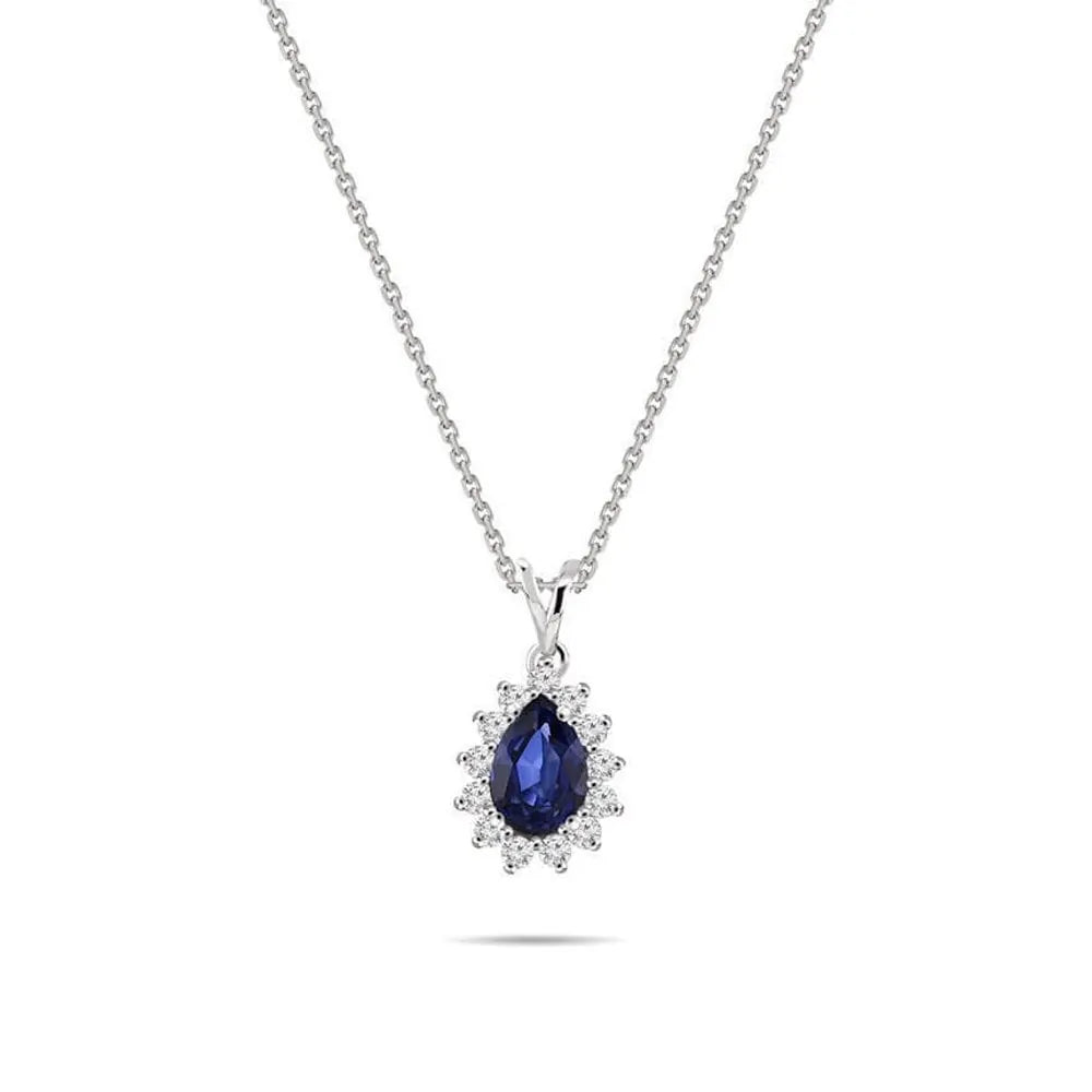 1,03 Karat Pırlanta Safir Kolye "Erna", F Renk SI - Venta Jewelry