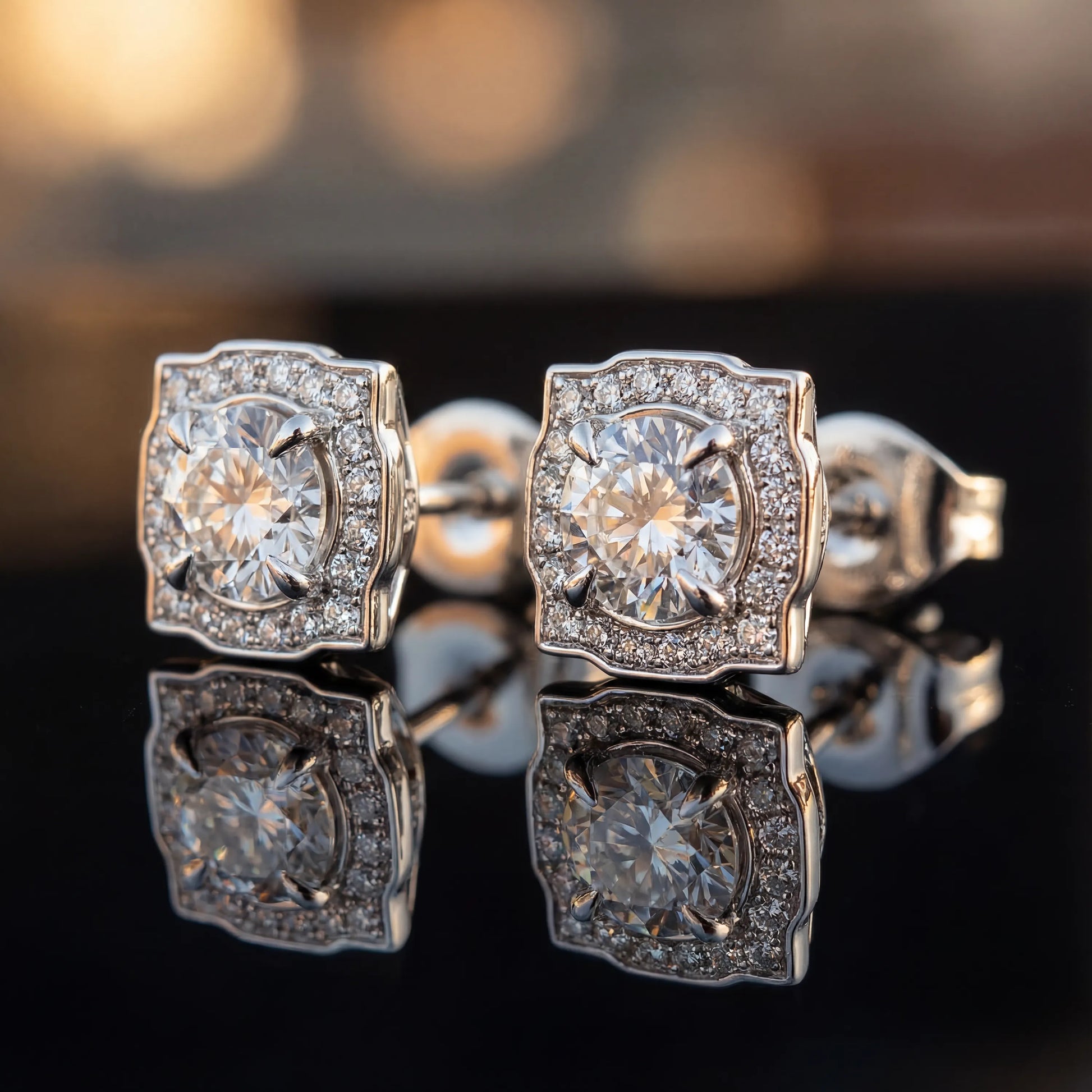 1,05 Karat Tektaş Pırlanta Küpe, F Renk SI - Venta Jewelry
