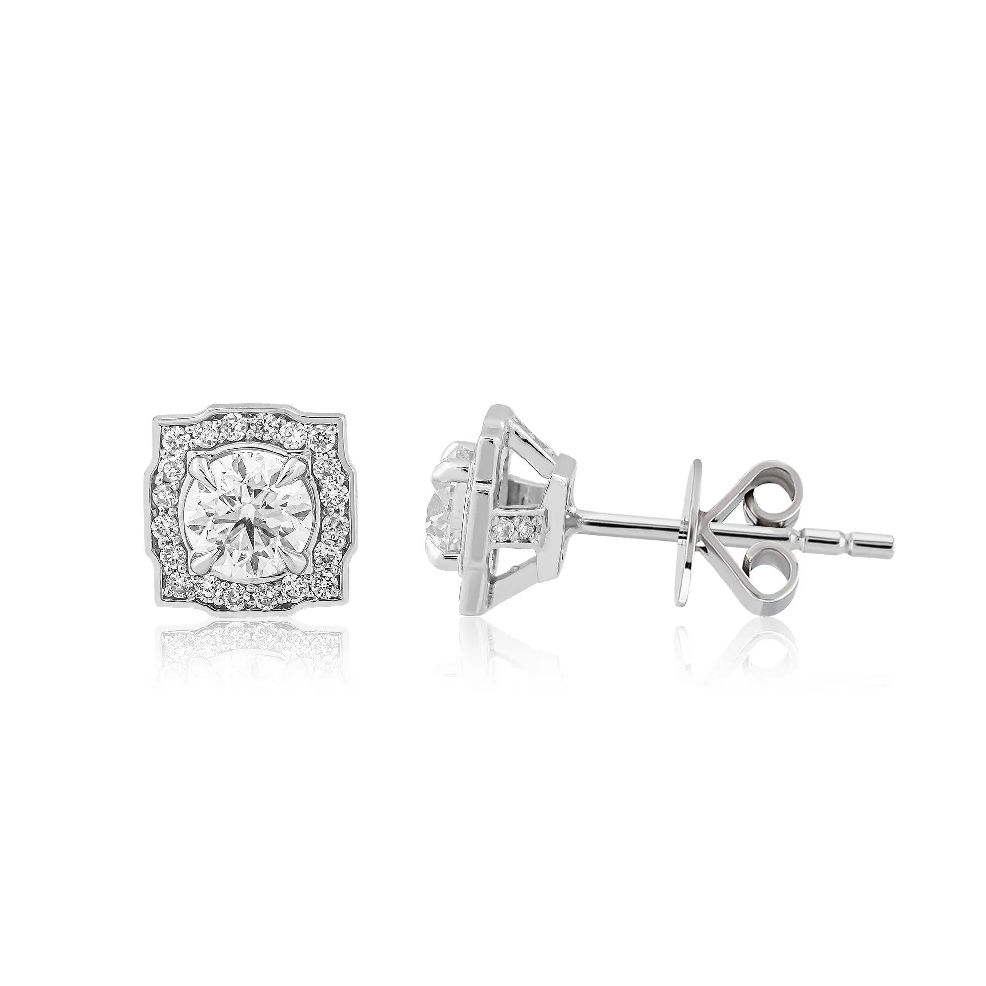 1,05 Karat Tektaş Pırlanta Küpe, F Renk SI - Venta Jewelry