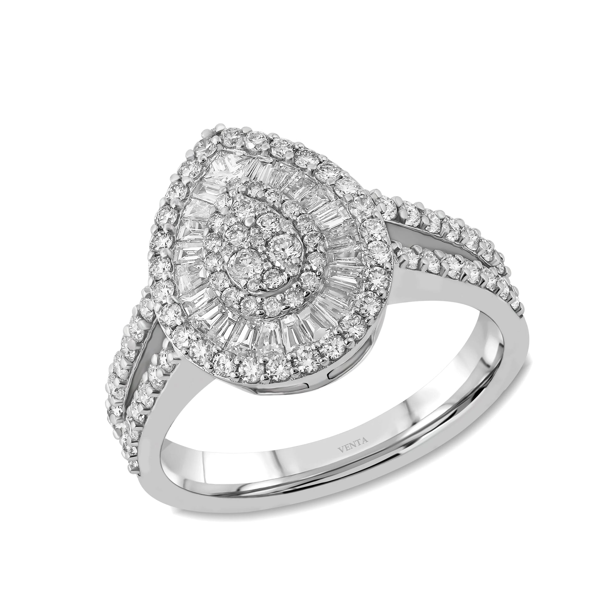 1,06 Karat Tasarım Baget Pırlanta Yüzük - Venta Jewelry