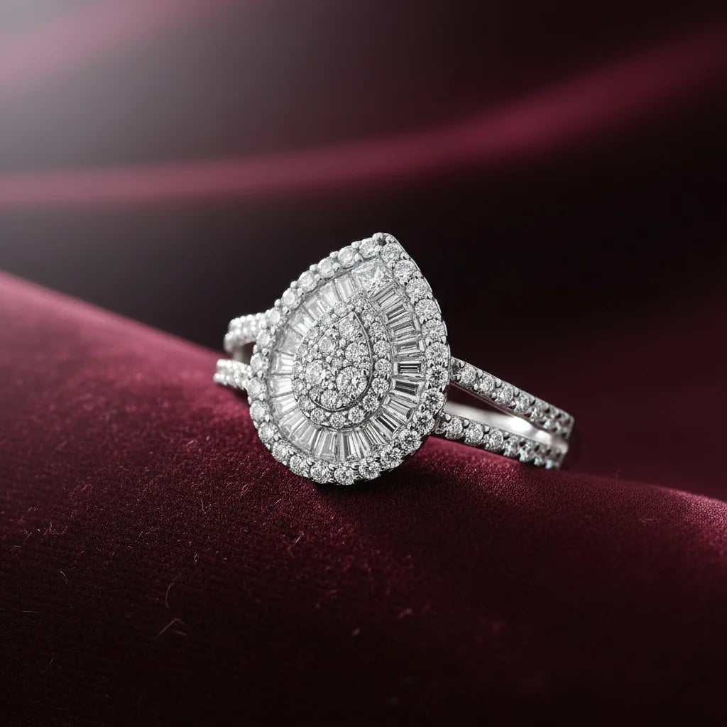 1,06 Karat Tasarım Baget Pırlanta Yüzük - Venta Jewelry