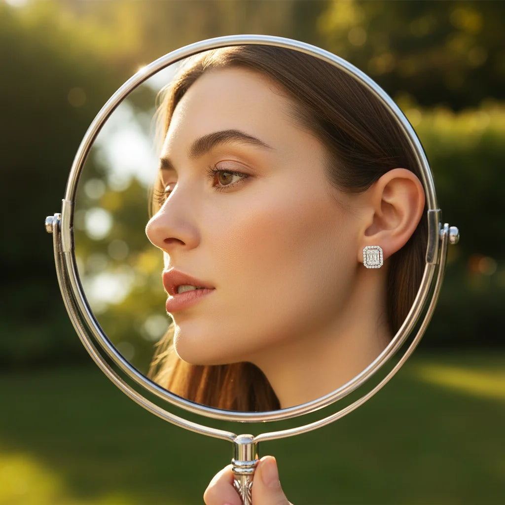 1,07 Karat Baget Pırlanta Küpe "İLMA" - Venta Jewelry