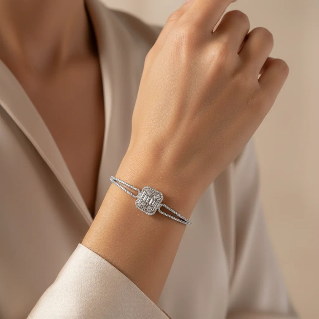 1,20 Karat Baget Pırlanta Bileklik - Venta Jewelry