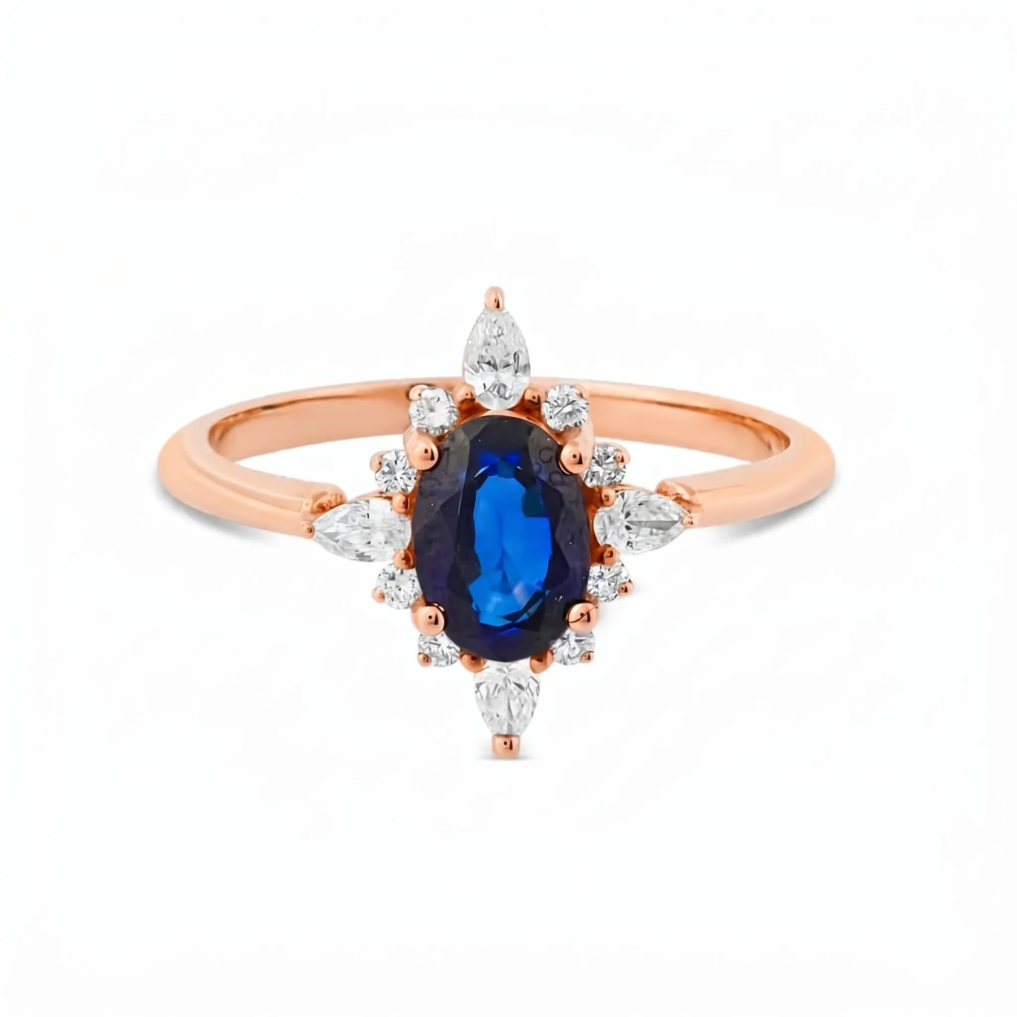 1,25 Karat Pırlantalı Safir Yüzük, F Renk SI - Venta Jewelry