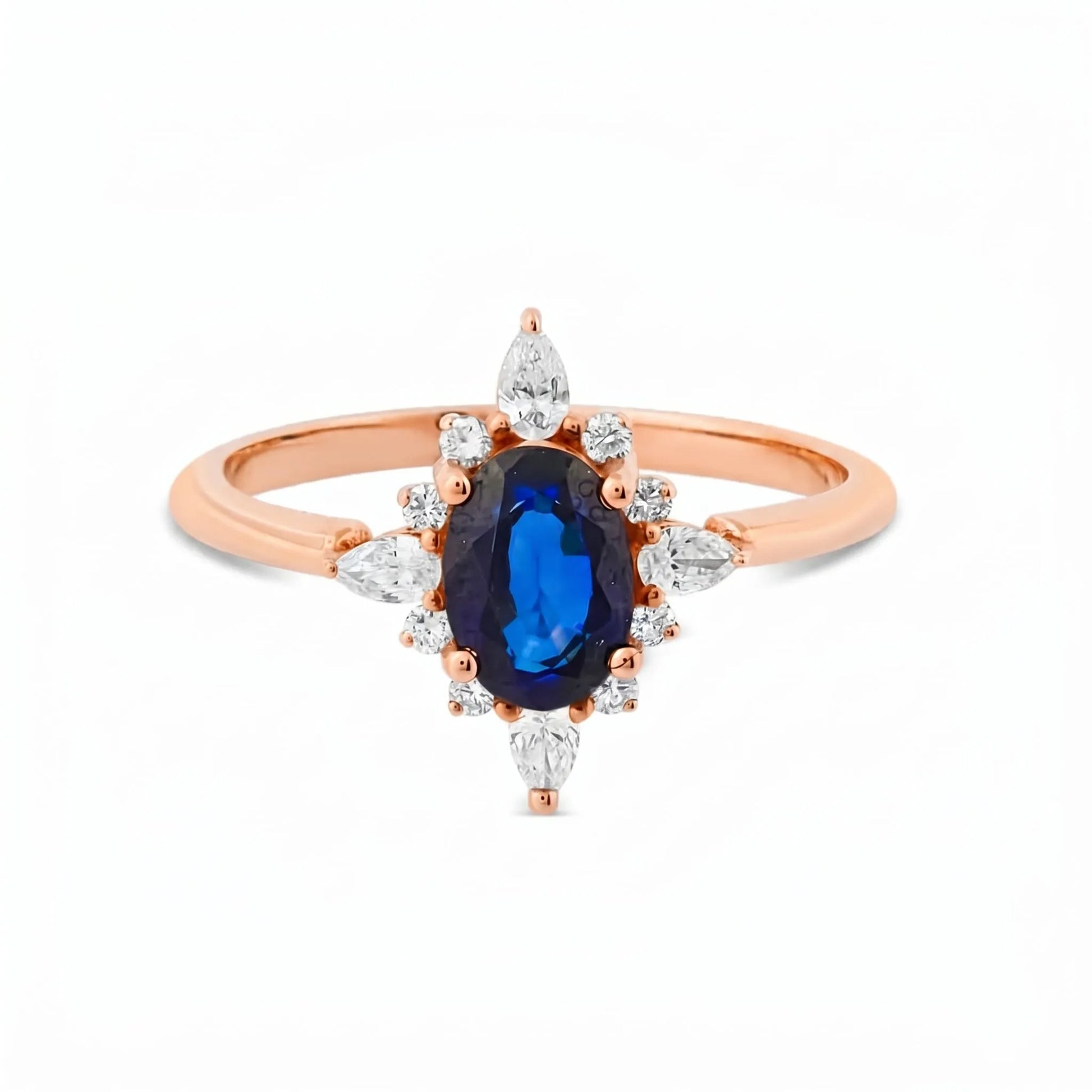 1,25 Karat Pırlantalı Safir Yüzük, F Renk SI - Venta Jewelry
