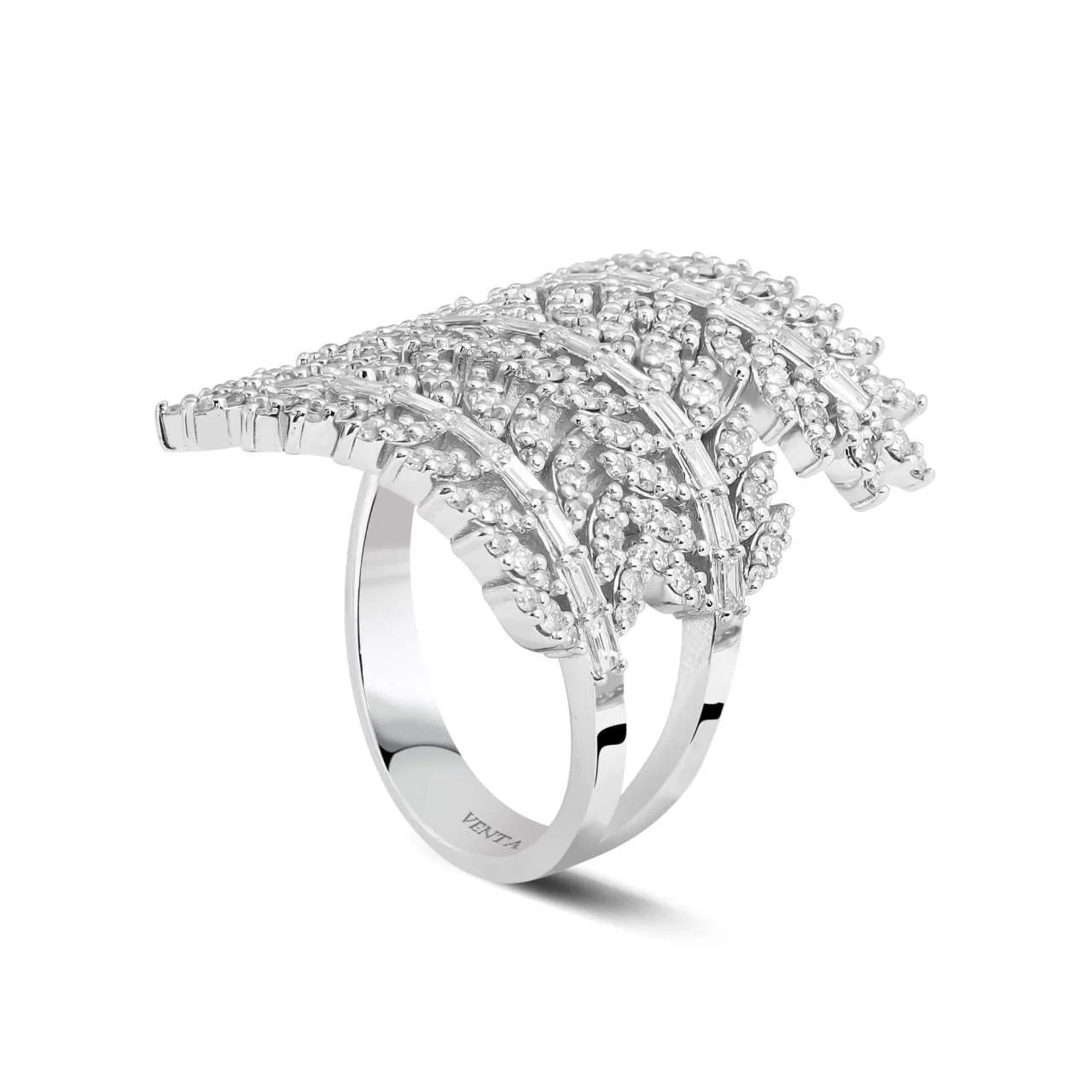 1,26 Karat Tasarım Baget Pırlanta Yüzük - Venta Jewelry