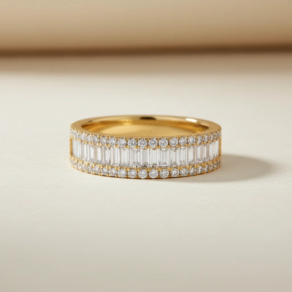 1,26 Karat Tasarım Baget Pırlanta Yüzük - Venta Jewelry