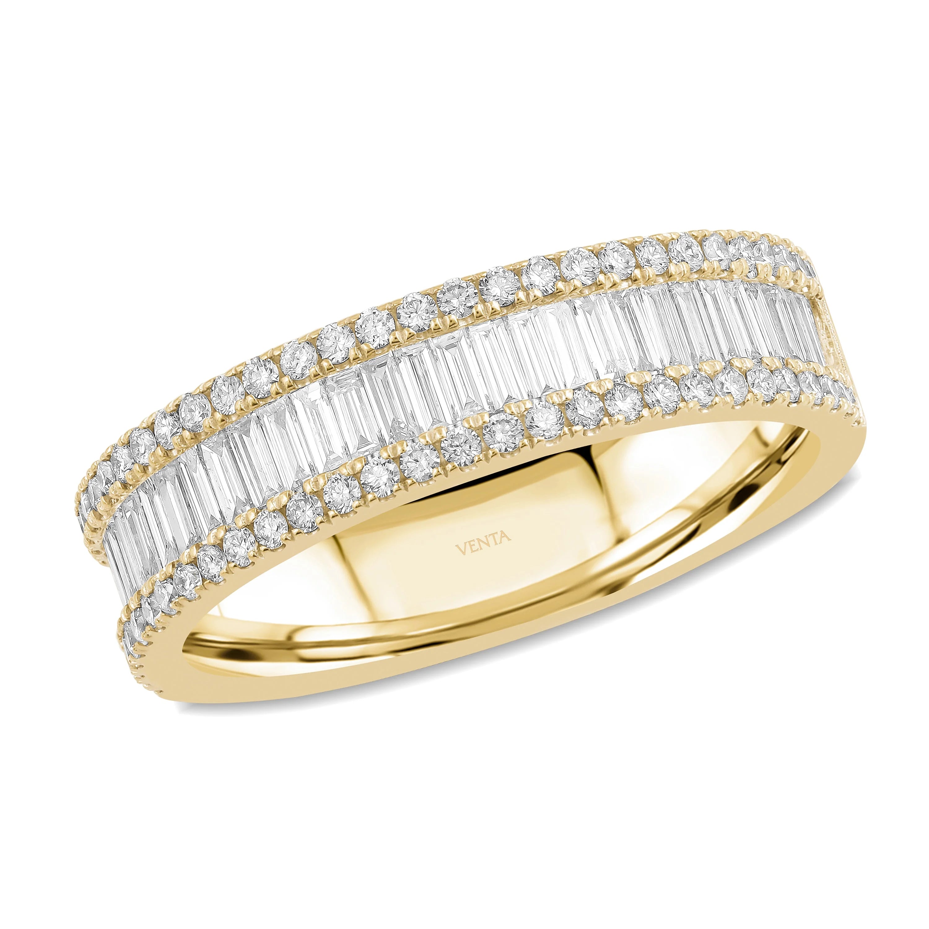 1,26 Karat Tasarım Baget Pırlanta Yüzük - Venta Jewelry