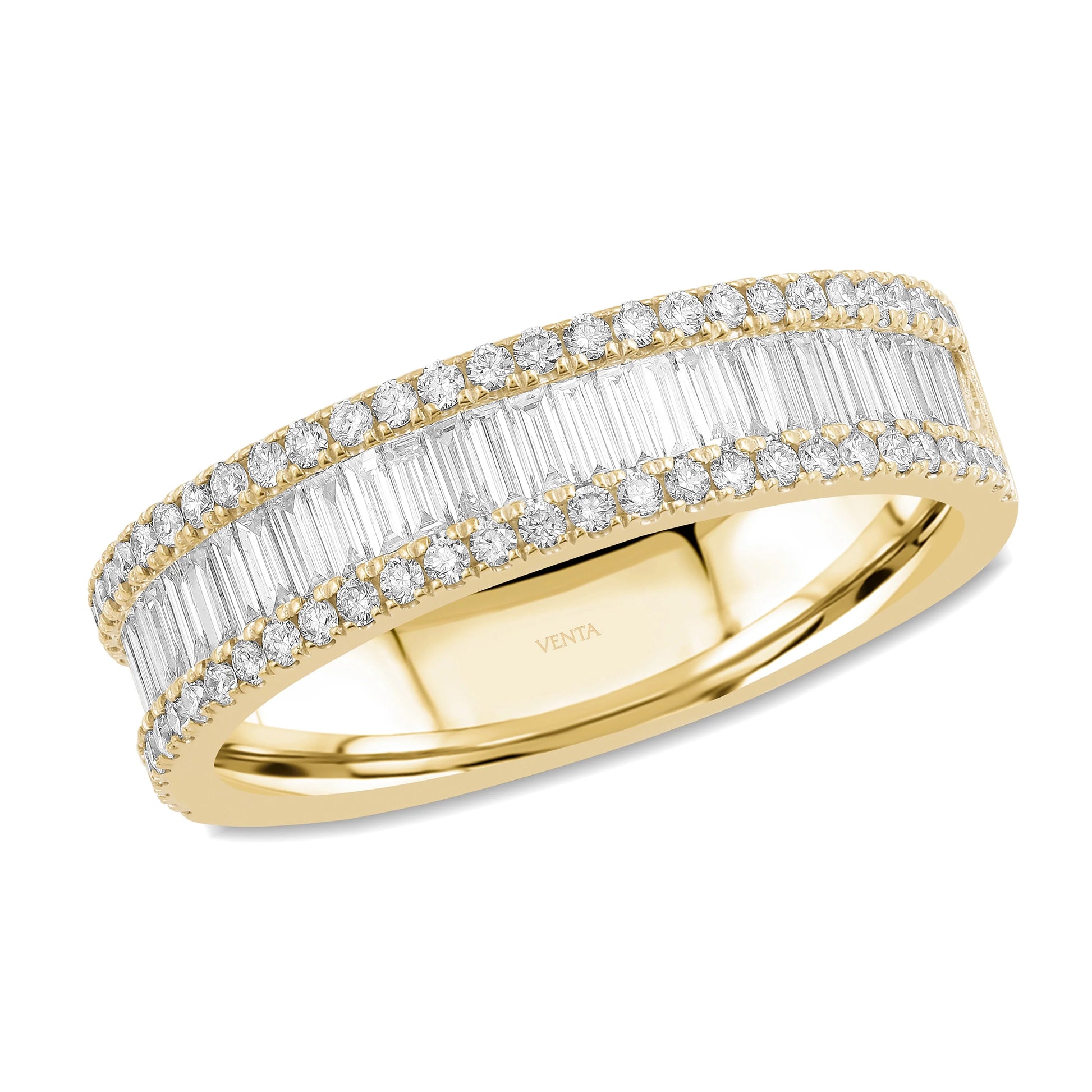 1,26 Karat Tasarım Baget Pırlanta Yüzük - Venta Jewelry