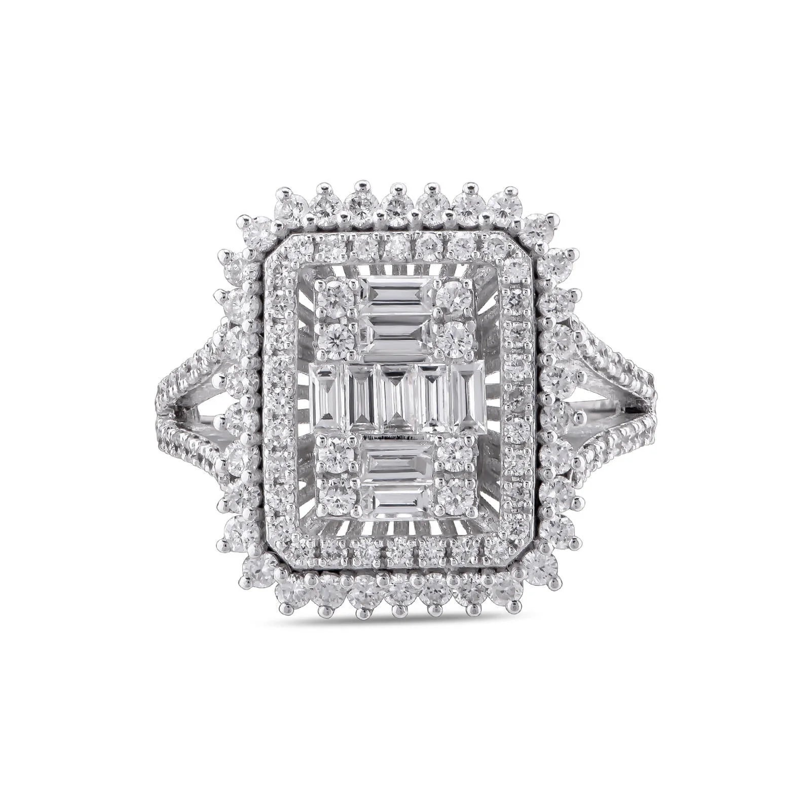 1,27 Karat Tasarım Baget Pırlanta Yüzük - Venta Jewelry