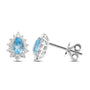 1,36 Karat Pırlantalı Blue Topaz Küpe - Venta Jewelry