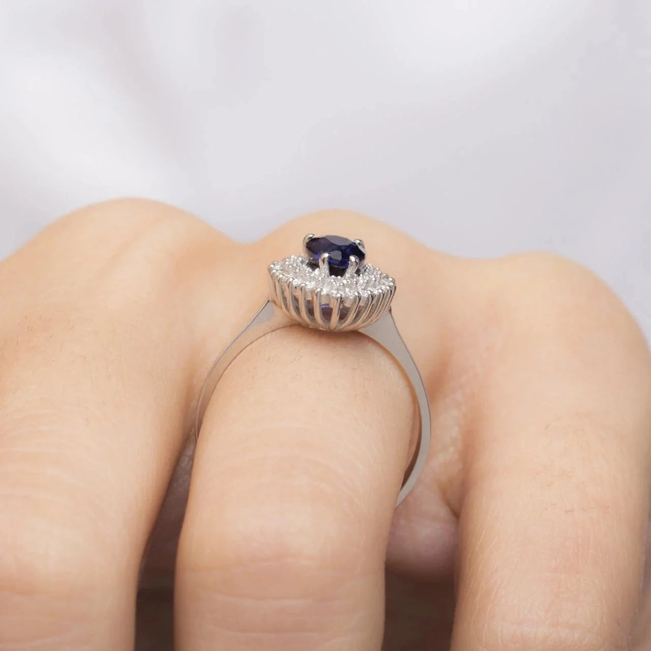1,38 Karat Pırlantalı Safir Yüzük - Venta Jewelry