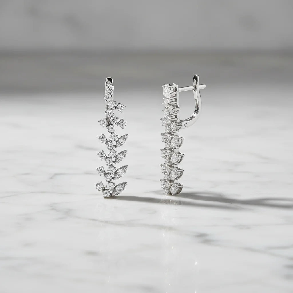 1,41 Karat Tasarım Pırlanta Küpe - Venta Jewelry
