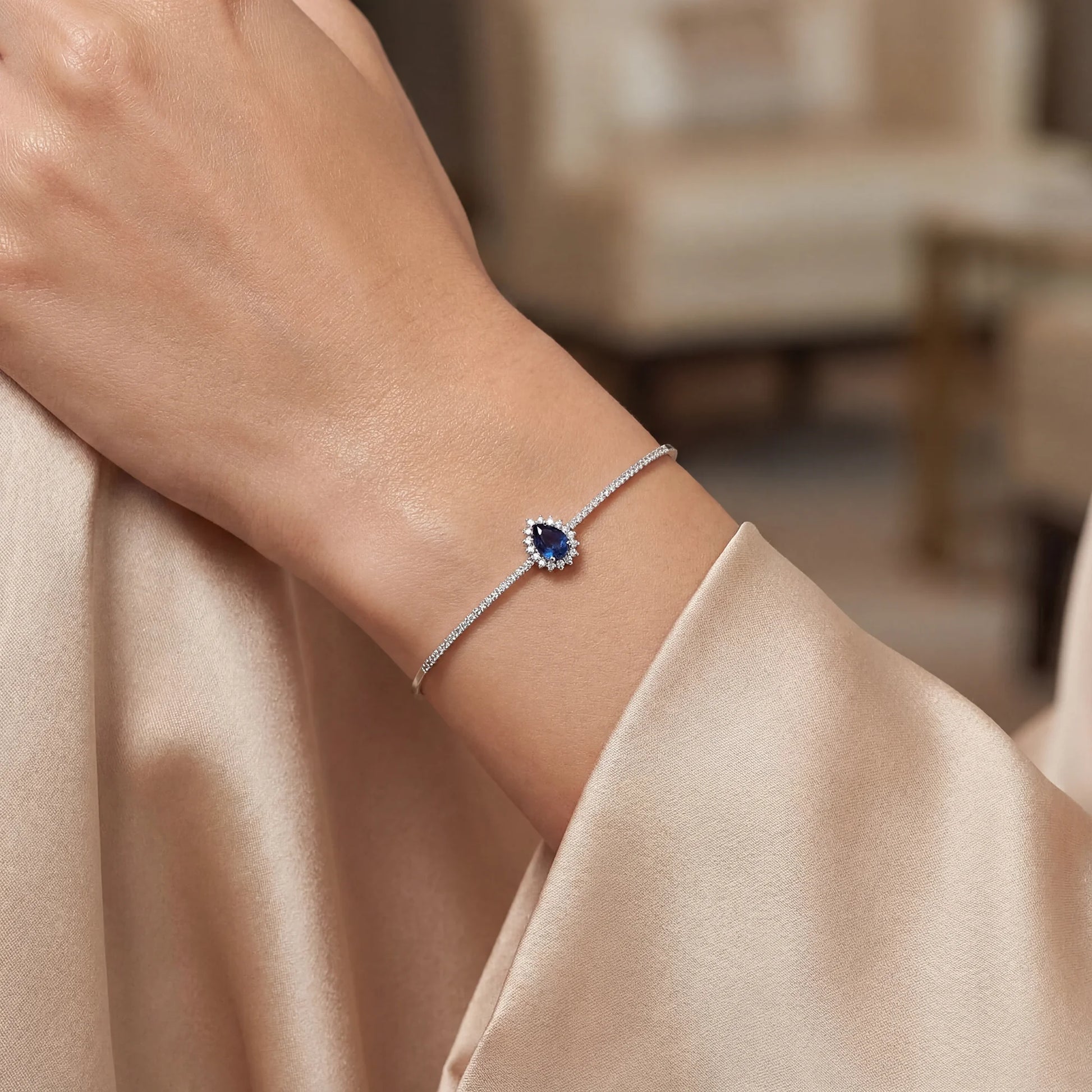 1,43 Karat Pırlantalı Safir Bileklik - Venta Jewelry