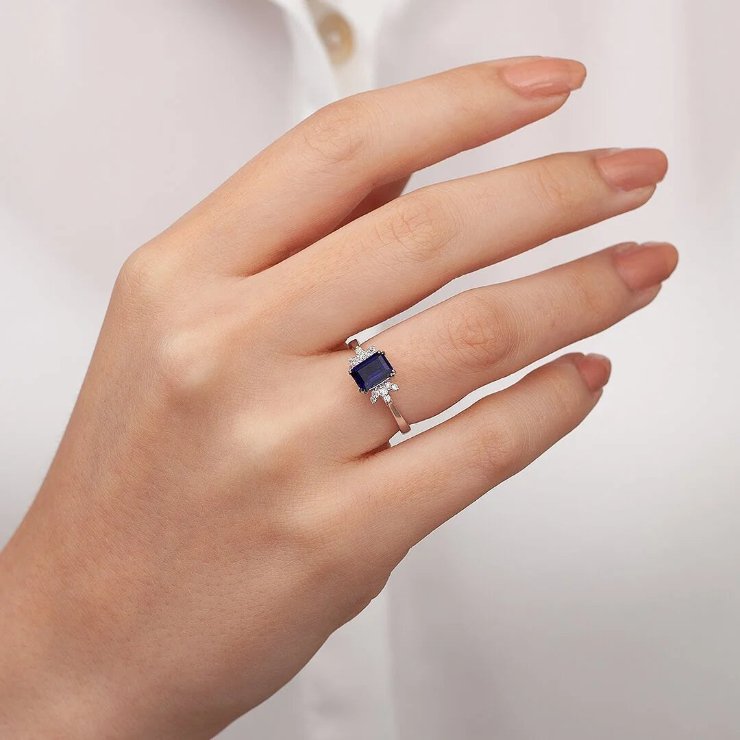 1,44 Karat Pırlantalı Safir Yüzük - Venta Jewelry