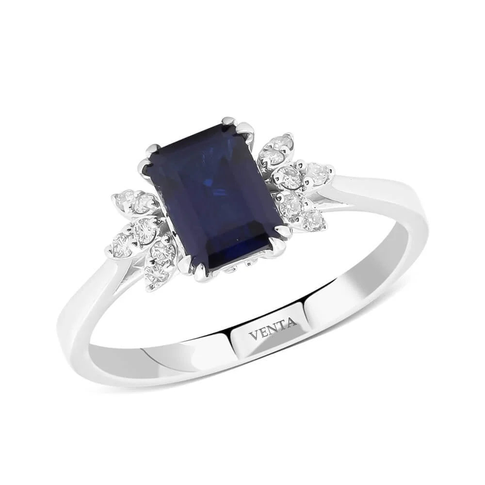 1,44 Karat Pırlantalı Safir Yüzük - Venta Jewelry