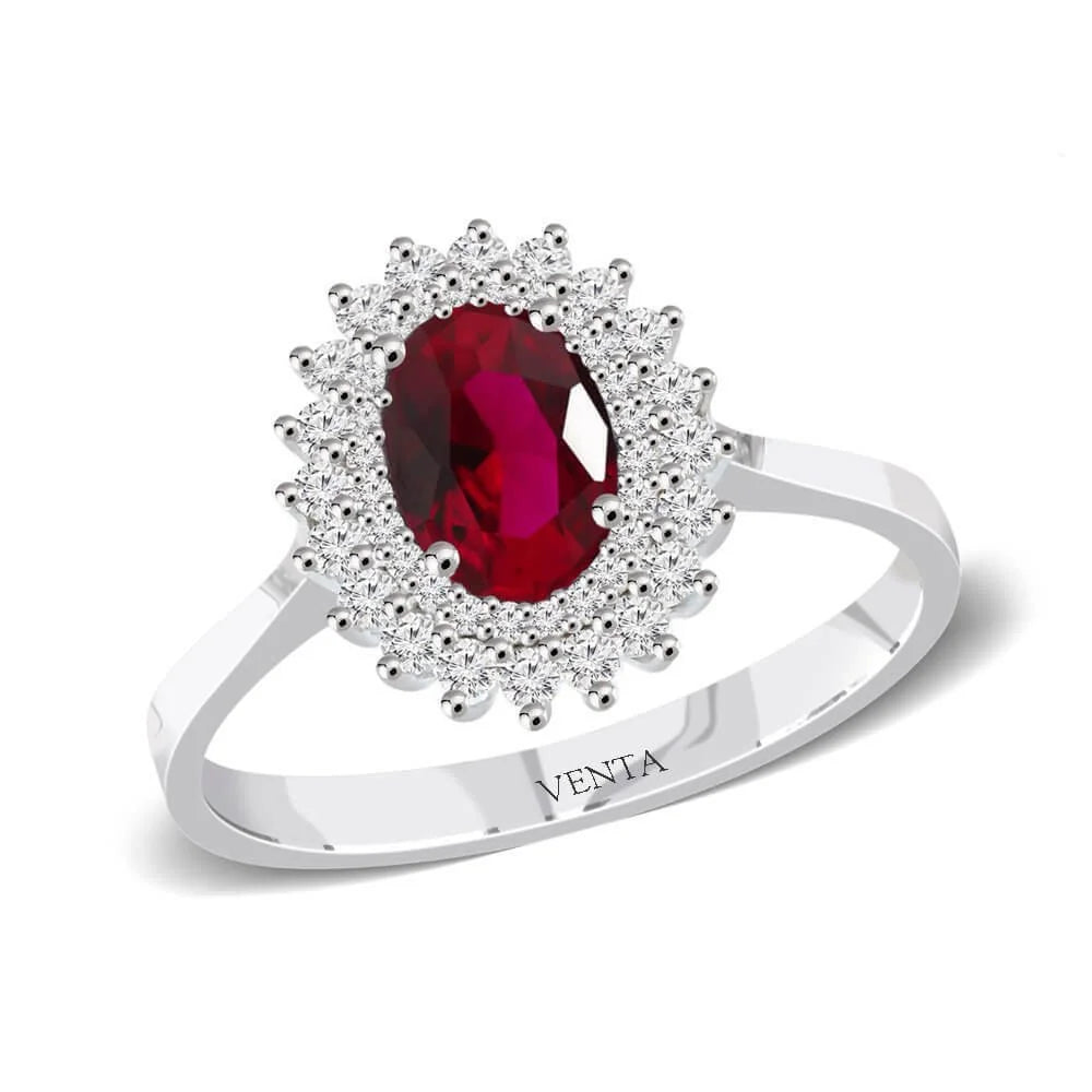 1,50 Karat Pırlantalı Yakut Yüzük - Venta Jewelry