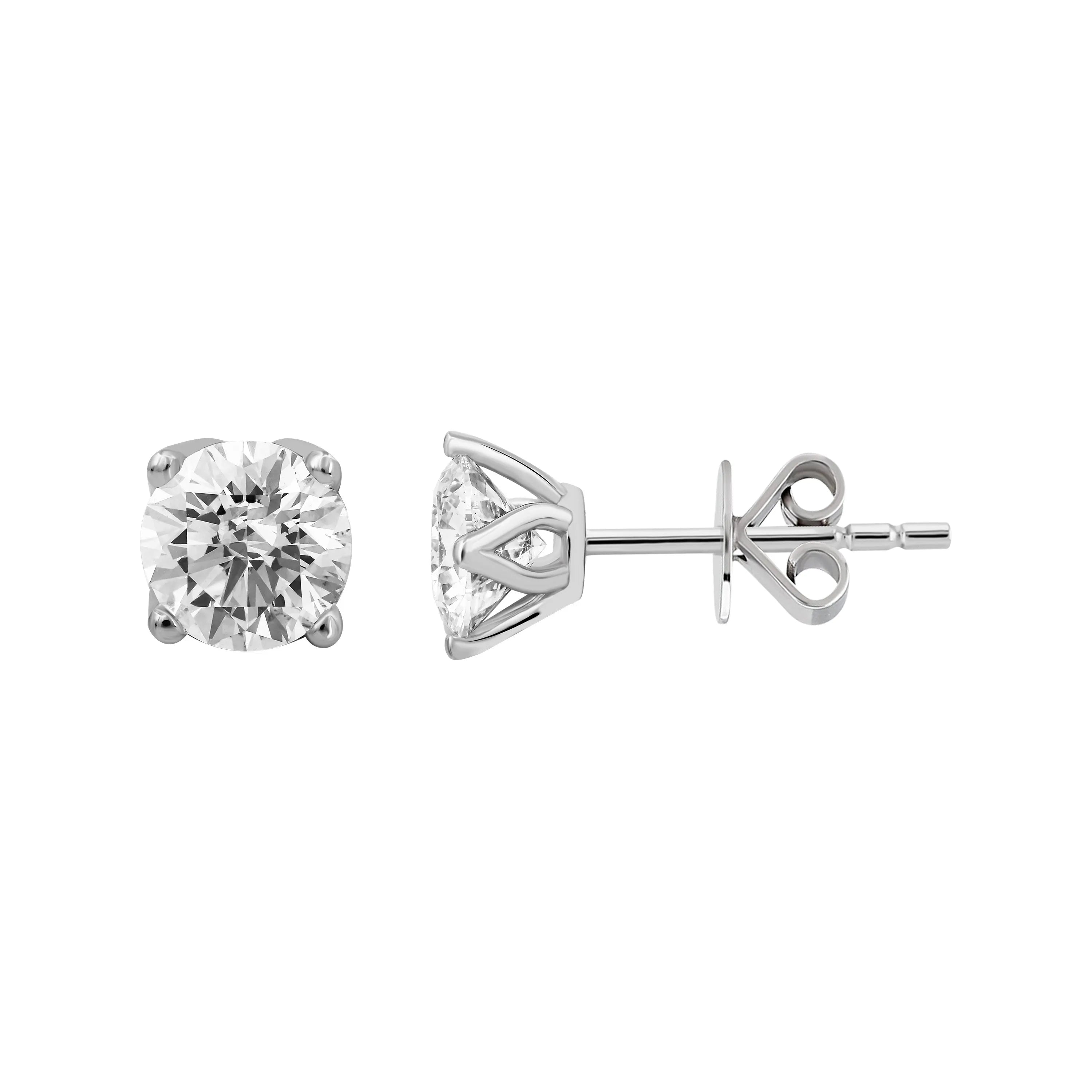 1,50 Karat Tektaş Pırlanta Küpe, F Renk SI - Venta Jewelry