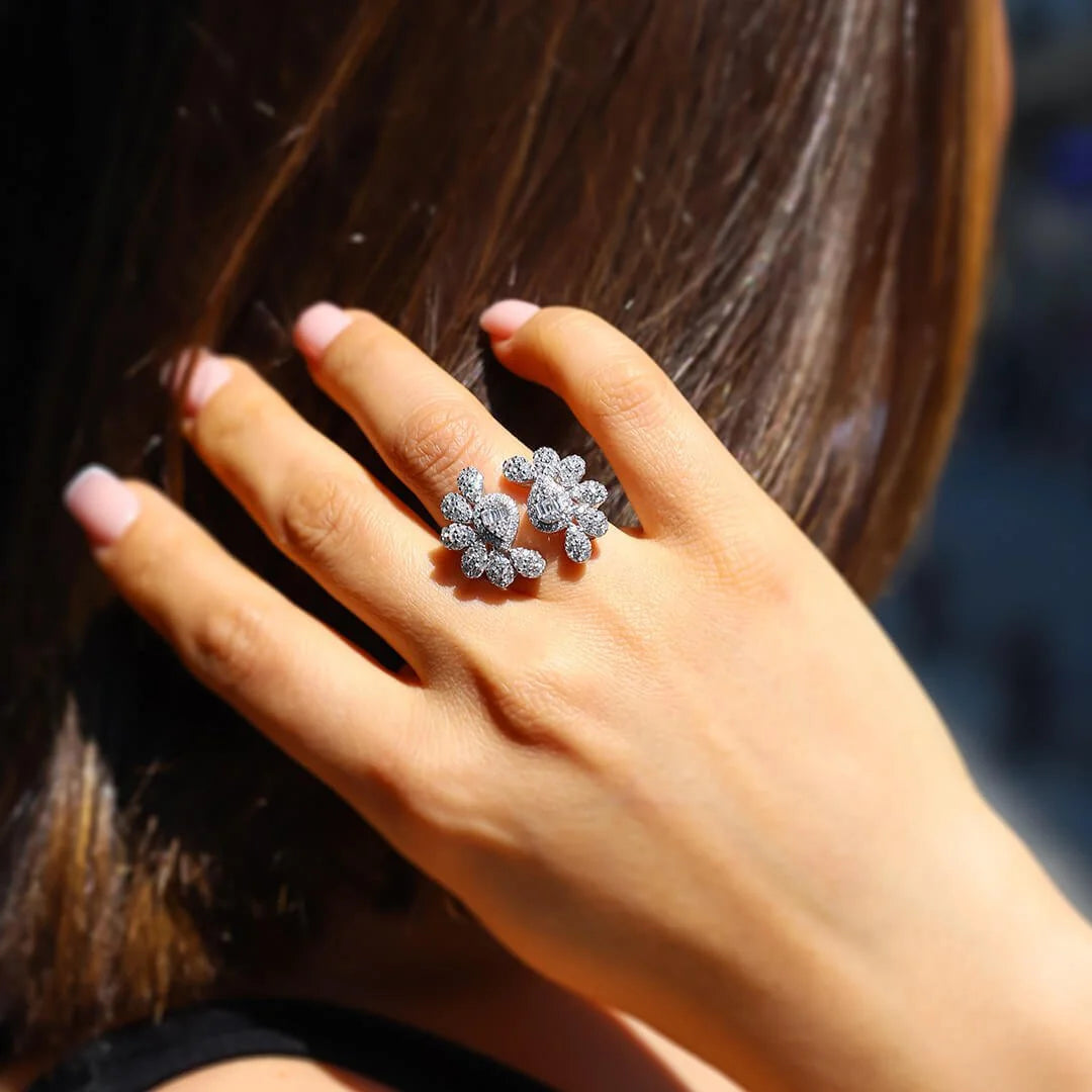 1,58 Karat Tasarım Baget Pırlanta Yüzük - Venta Jewelry