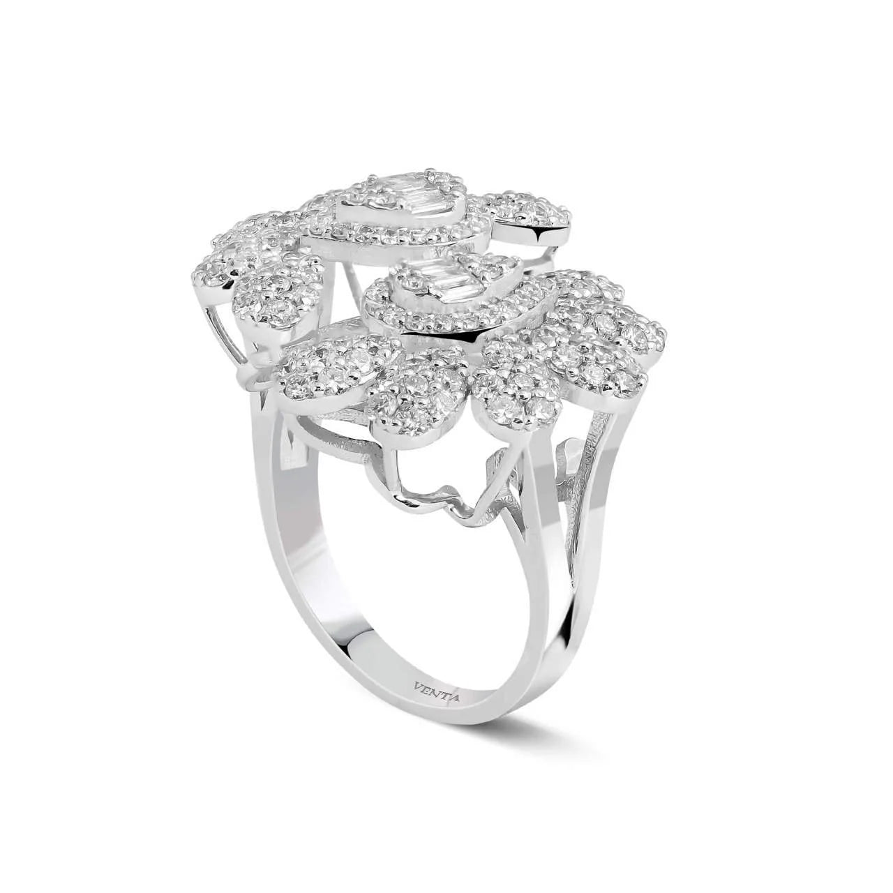 1,58 Karat Tasarım Baget Pırlanta Yüzük - Venta Jewelry