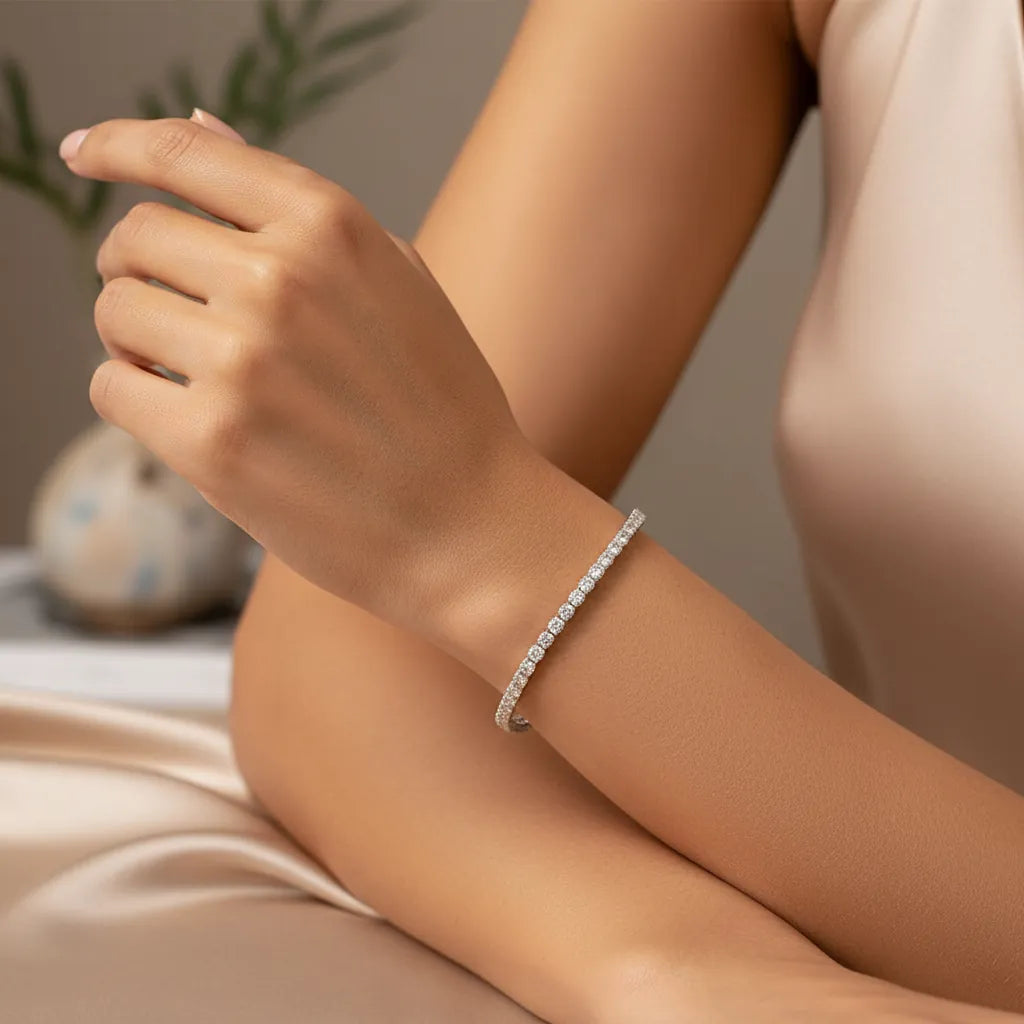 1,60 Karat Su Yolu Pırlanta Bileklik, F Renk SI - Venta Jewelry