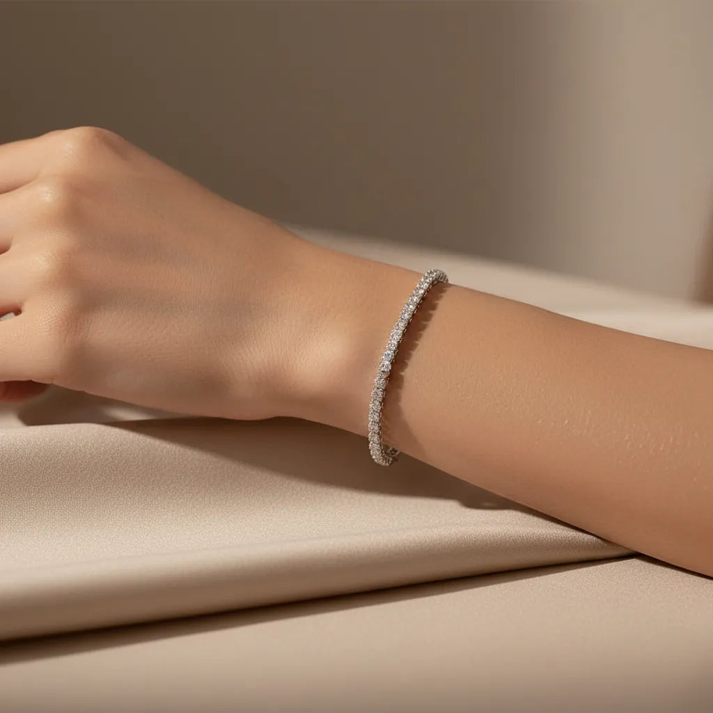 1,60 Karat Su Yolu Pırlanta Bileklik, F Renk SI - Venta Jewelry
