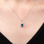 1,62 Karat Pırlanta Blue Topaz Kolye, F Renk SI - Venta Jewelry