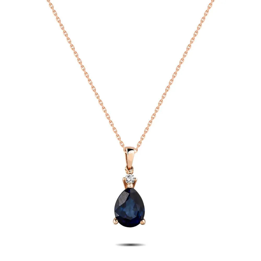 1,63 Karat Pırlanta Safir Kolye "Abis", F Renk SI - Venta Jewelry