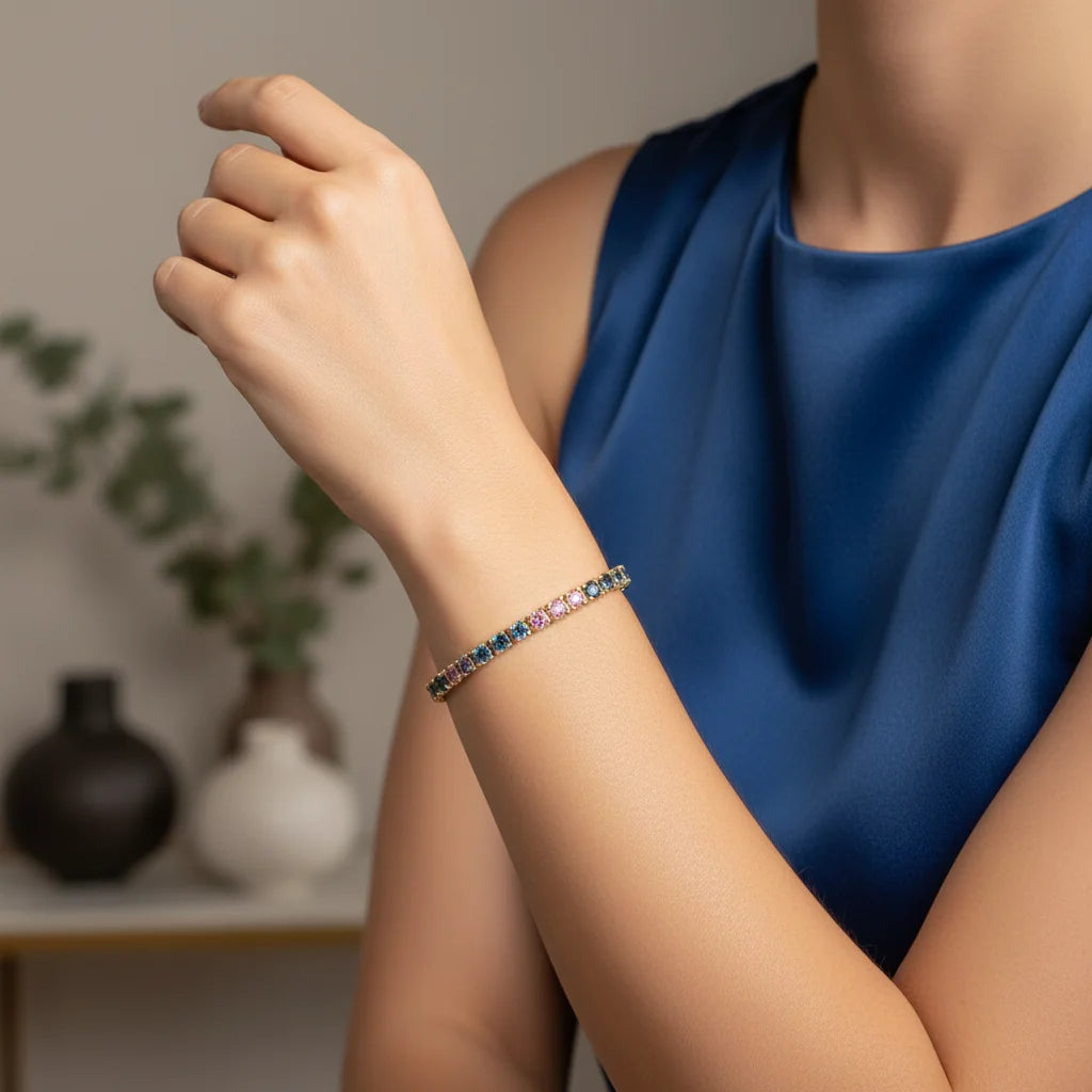 10,59 Karat Renkli Taşlı Bileklik "Rainbow" - Venta Jewelry
