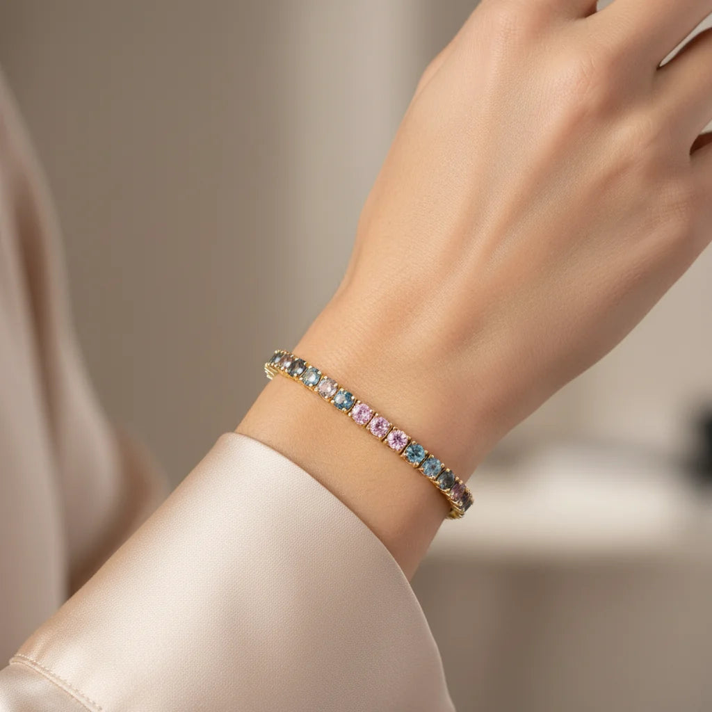 10,59 Karat Renkli Taşlı Bileklik "Rainbow" - Venta Jewelry