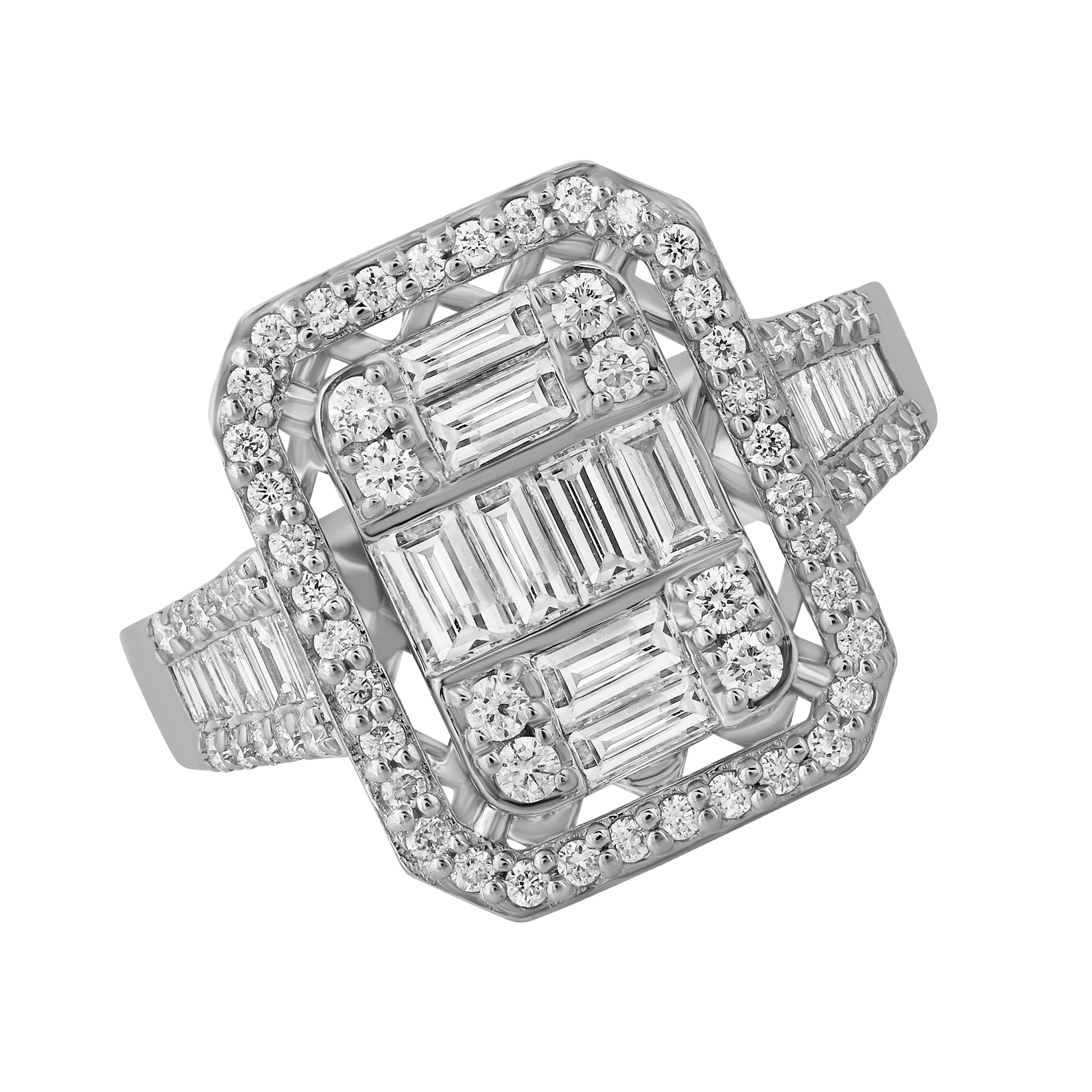 1,41 Karat Tasarım Baget Pırlanta Yüzük