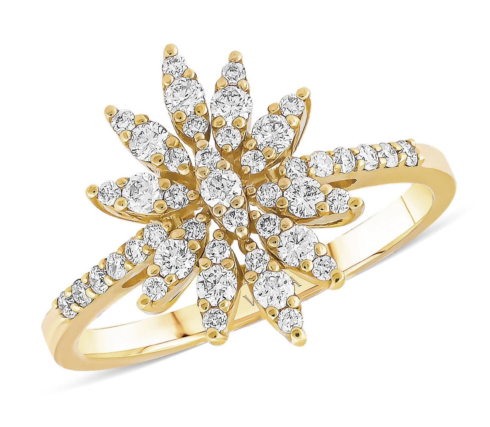 0,51 Karat Tasarım Pırlanta Yüzük, F Renk SI - Venta Jewelry