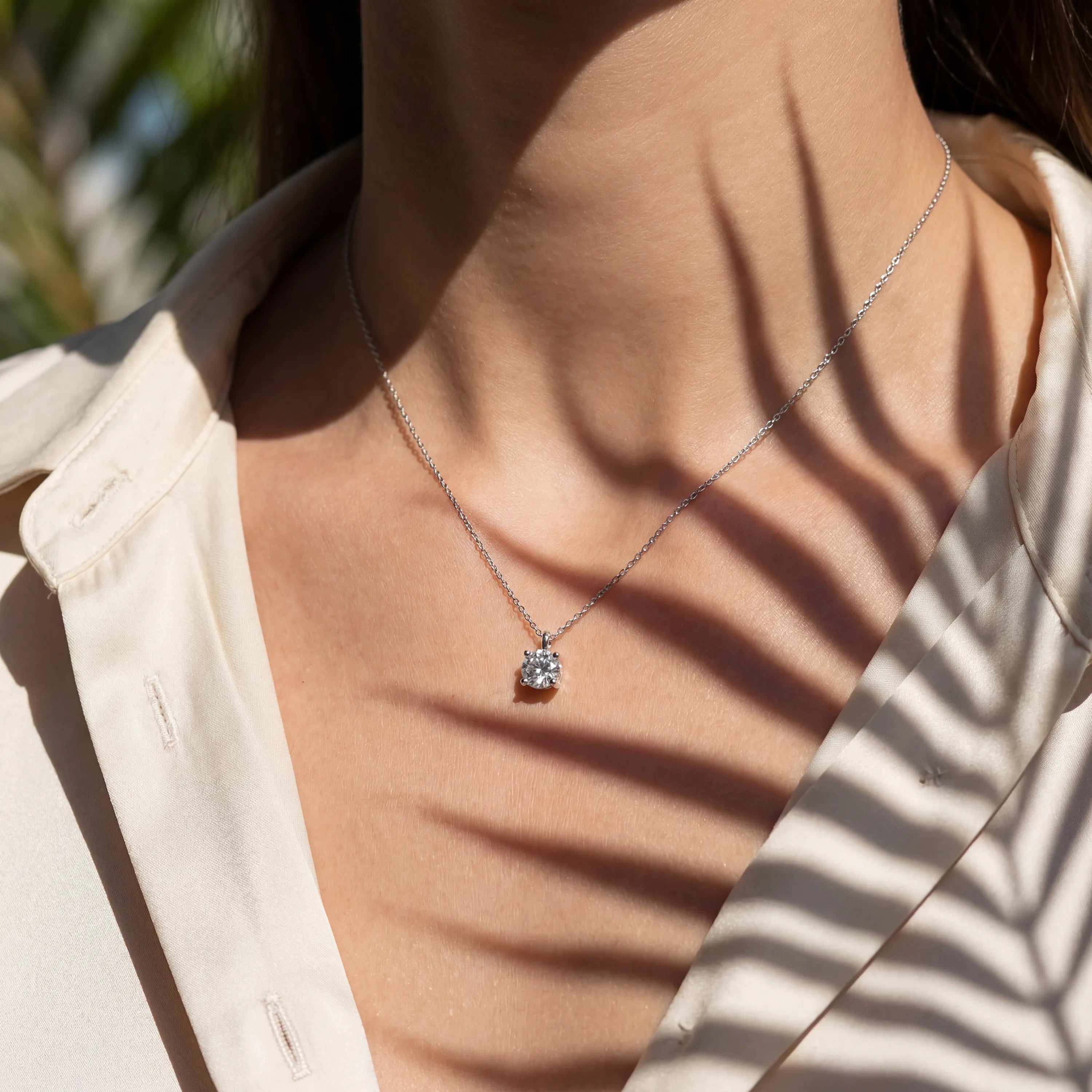 2,00 Karat Pırlanta Tektaş Kolye, F Renk SI - Venta Jewelry