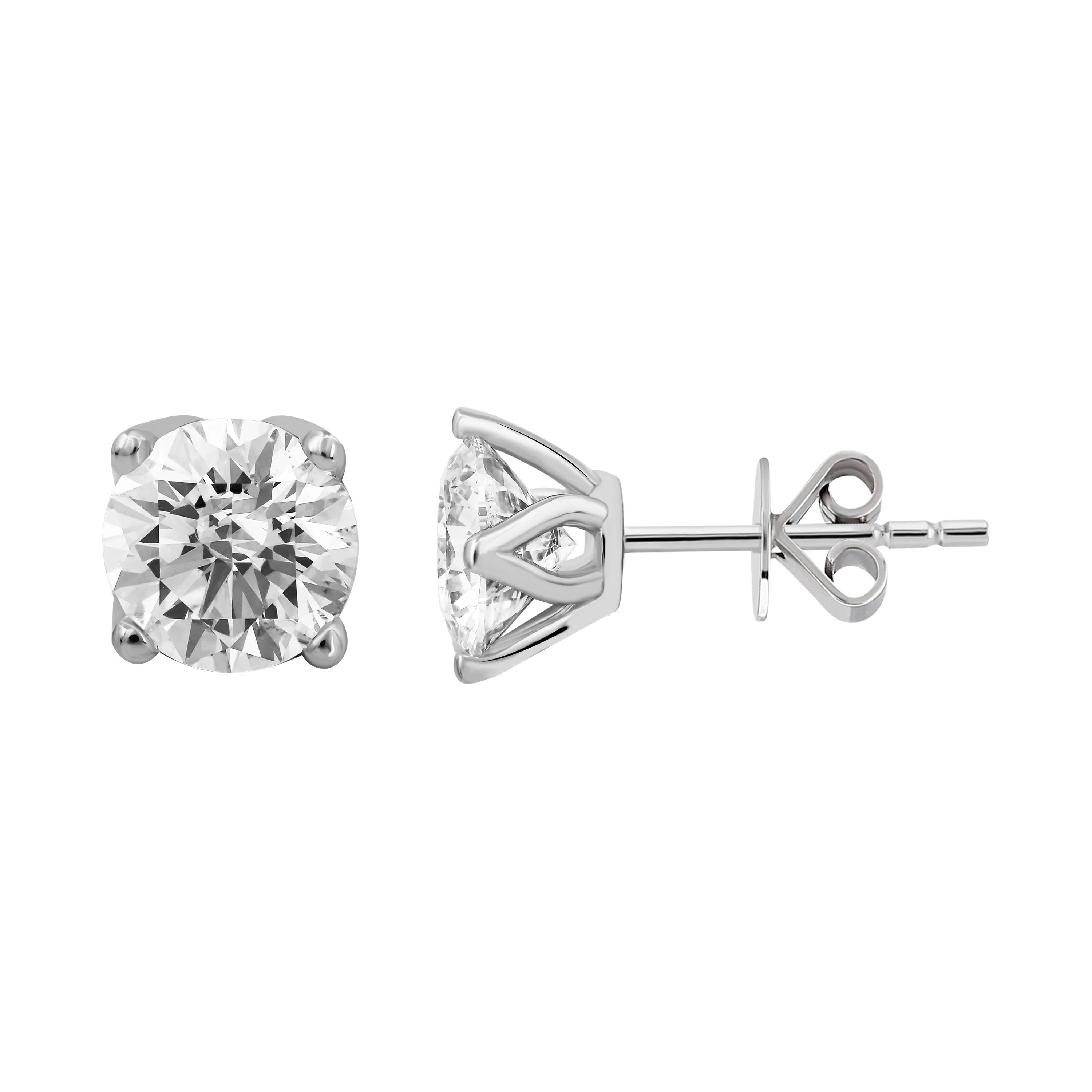 2,00 Karat Tektaş Pırlanta Küpe, F Renk SI - Venta Jewelry