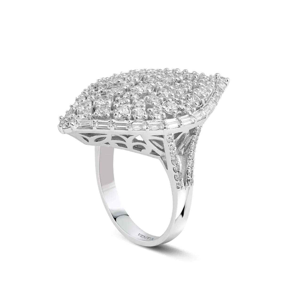 2,05 Karat Tasarım Baget Pırlanta Yüzük - Venta Jewelry