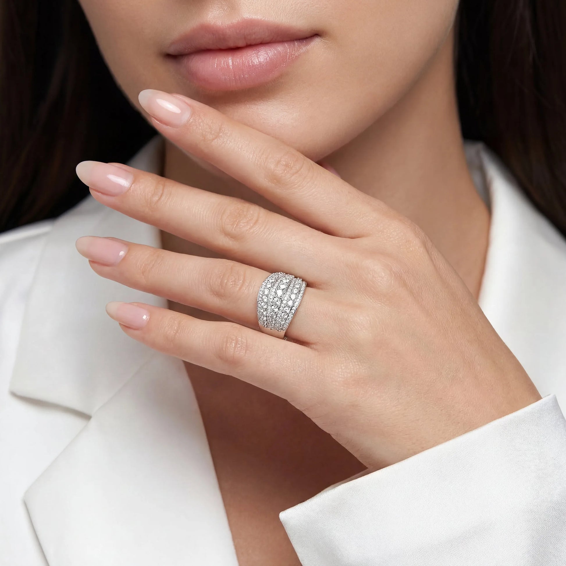 0,54 Karat F Renk Baget Pırlanta Yüzük, F Renk SI - Venta Jewelry
