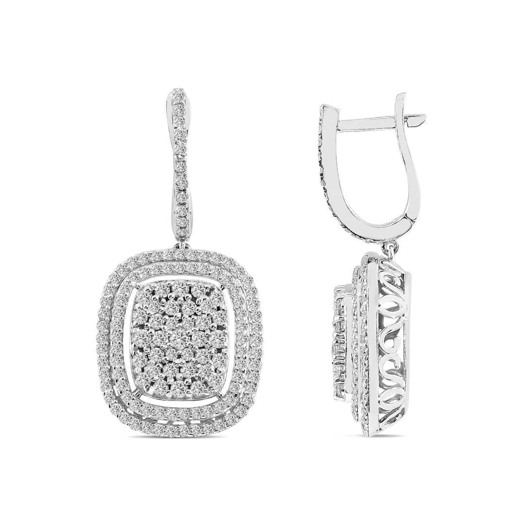 2,06 Karat Tasarım Coronet Pırlanta Küpe - Venta Jewelry