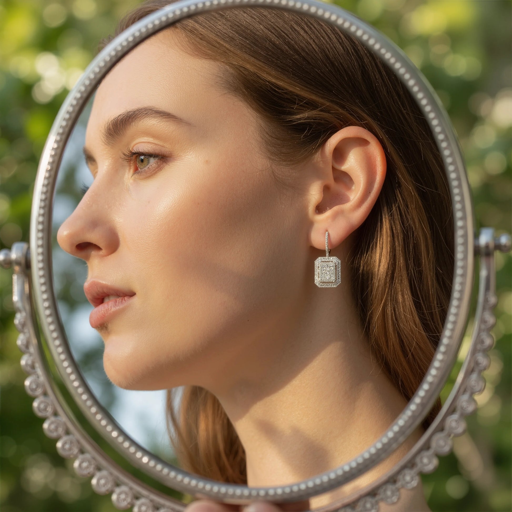2,06 Karat Tasarım Coronet Pırlanta Küpe - Venta Jewelry